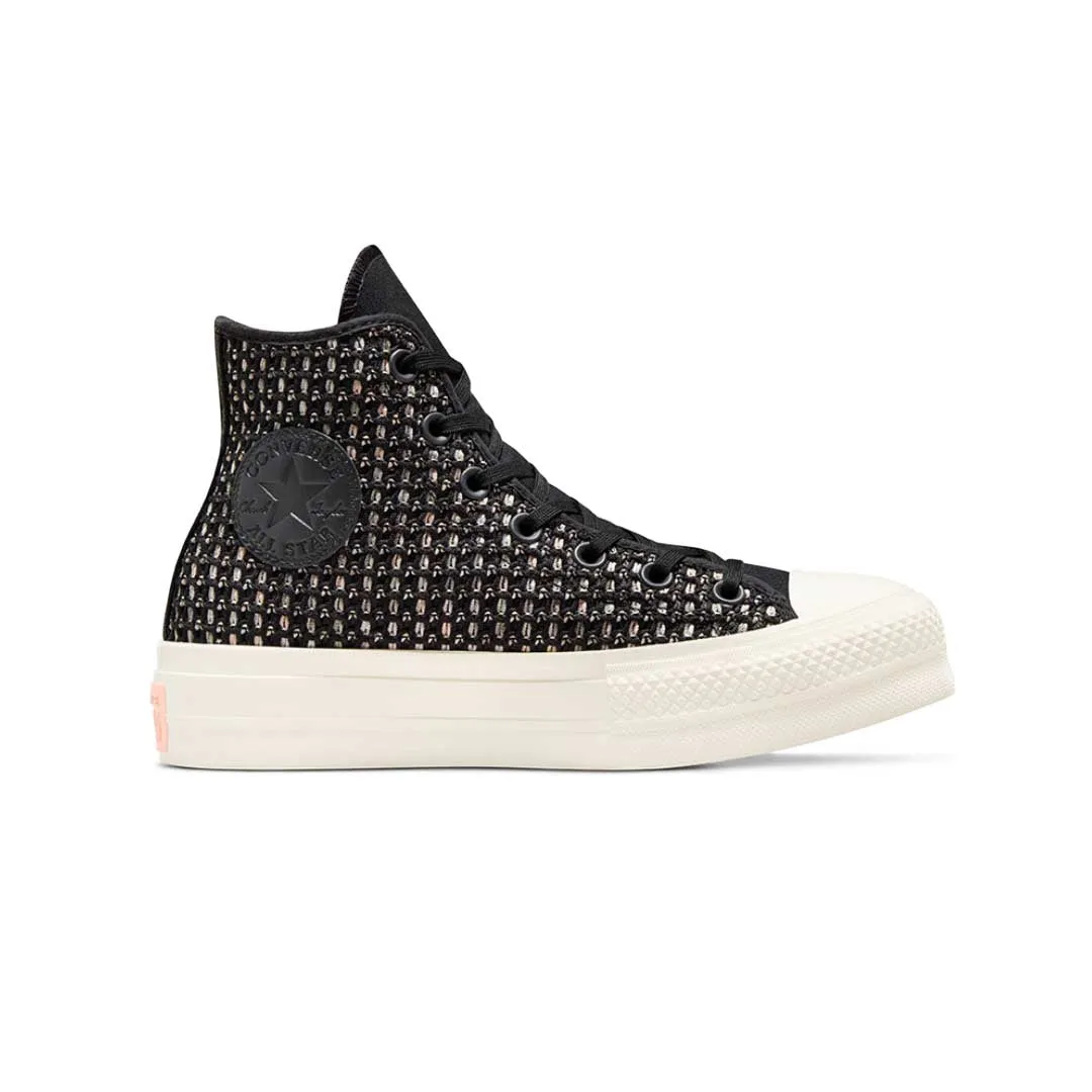 Run Control Hydrophobic Upper Treatment Converse - Women's Chuck Taylor All Star Lift Platform Crochet High Top Shoes (A09829C)