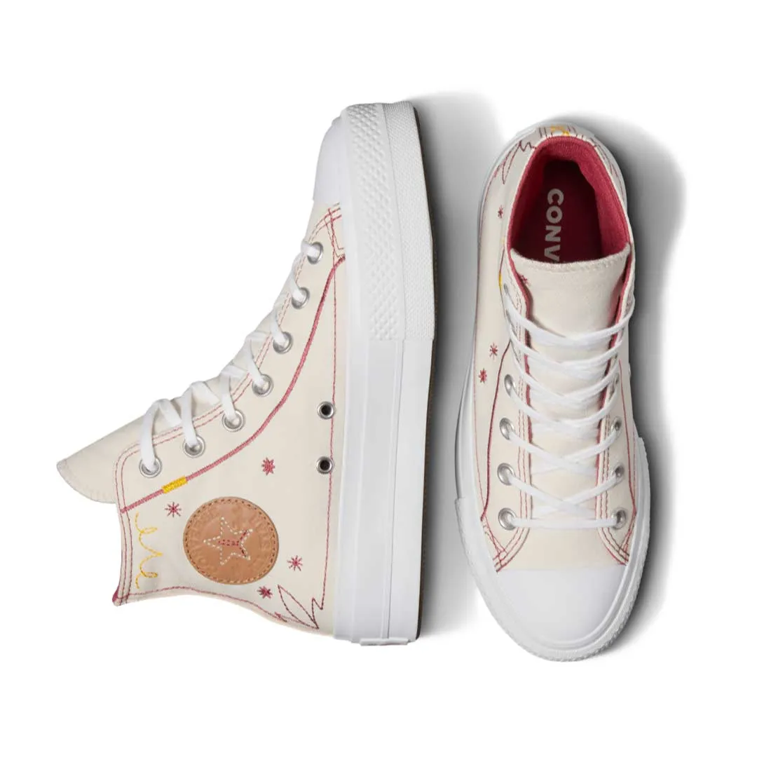 Cool Feet Fast pace Converse - Women's Chuck Taylor All Star Lift Platform Western Stitch High Top Shoes (A13395C)