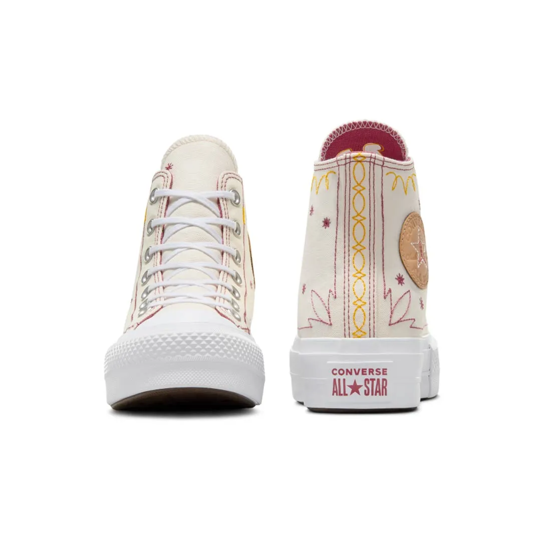 Converse - Women's Chuck Taylor All Star Lift Platform Western Stitch High Top Shoes (A13395C) Custom Style