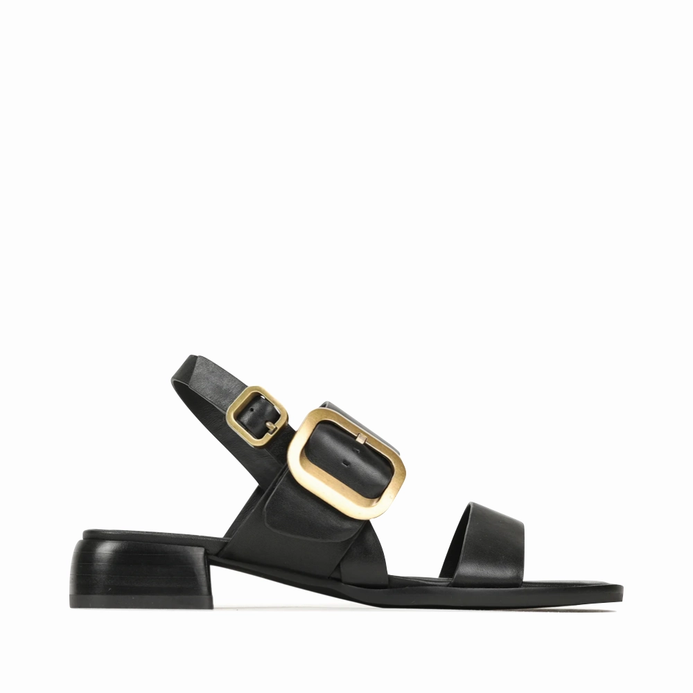 Special Occasion fashionable footwear EOS Women's Tegean Leather Heeled Sandal in Black Onyx