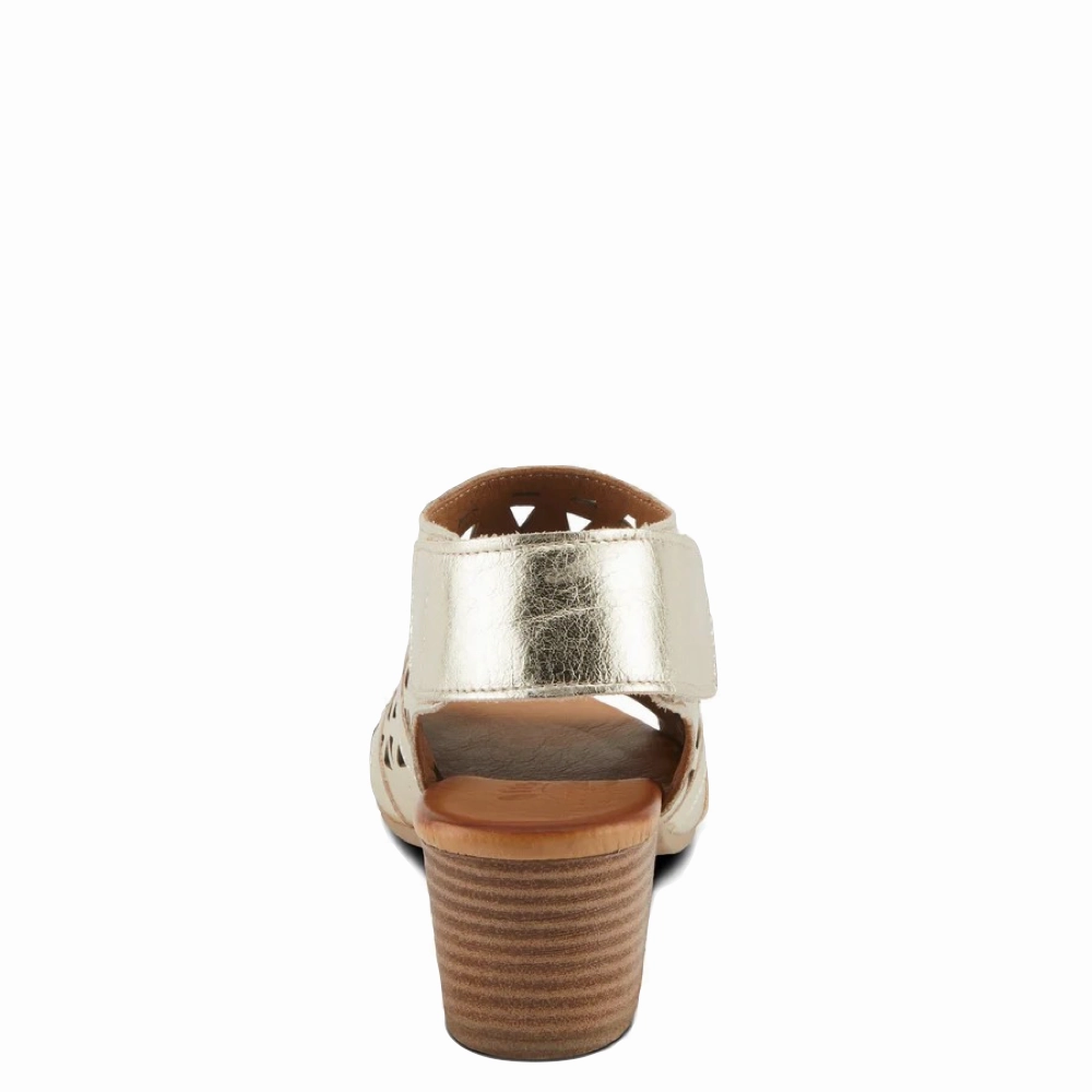 Smart Pace Spring Step Women's Dorotha Heeled Sandal in Gold