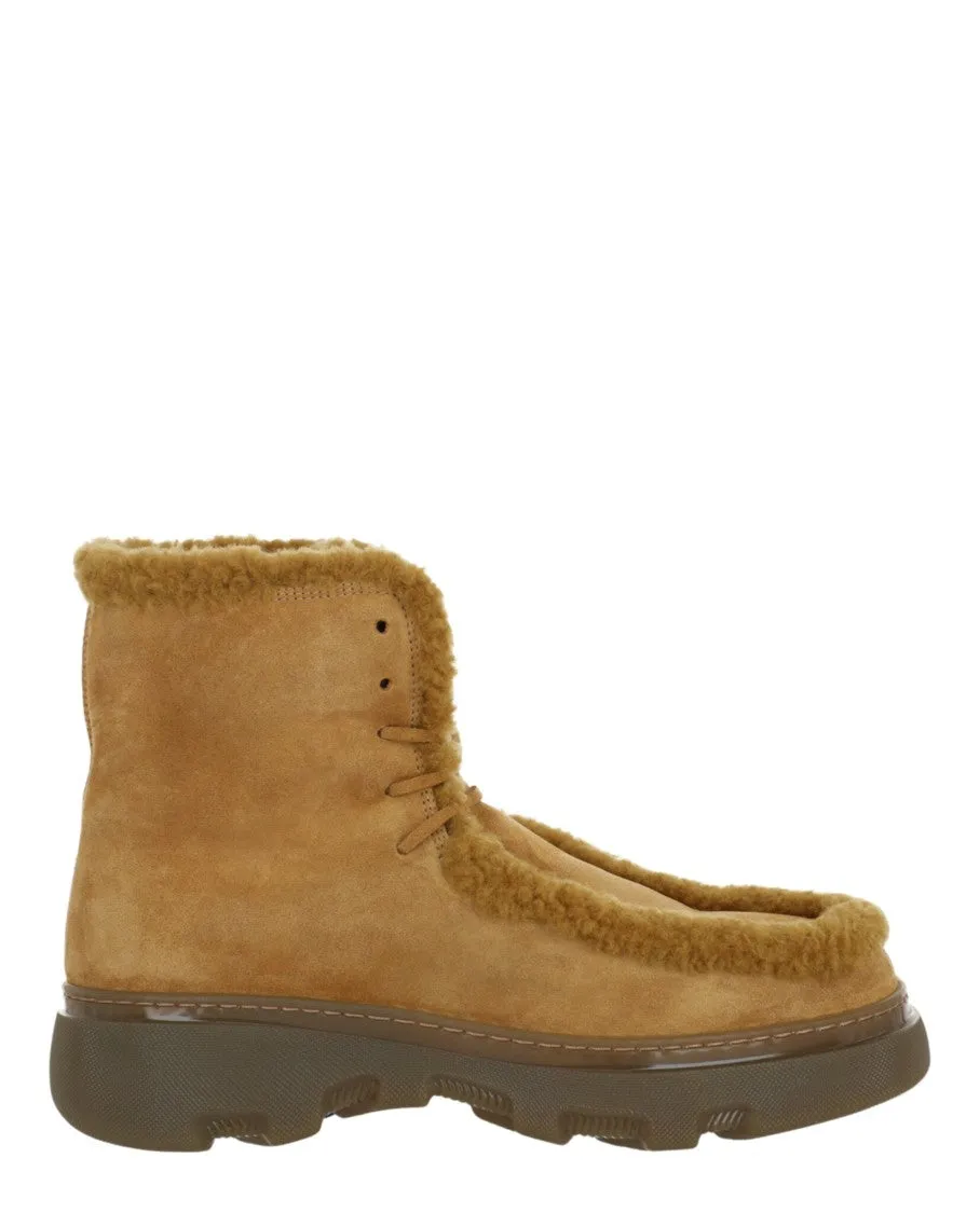 Creeper Shearling Boots Pull Tab