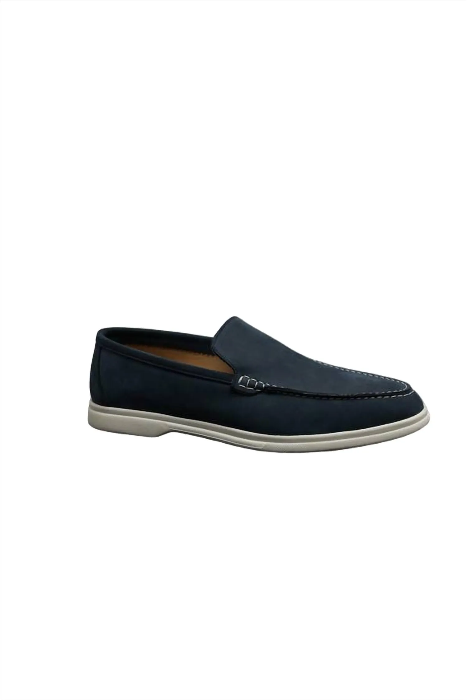 Simple Step Shoes Slip In Walk Fit Men Yacht Leather Loafers In Navy
