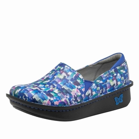 Arch Support Tech Alegria Debra Clog Womens  Blue Welcome Back Blotter Nursing Shoes JOBB1134