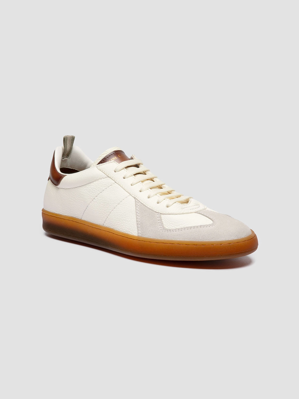 Slip Resistant Grip Simple Aesthetic MILITIA 001 - White Leather Low Top Sneakers