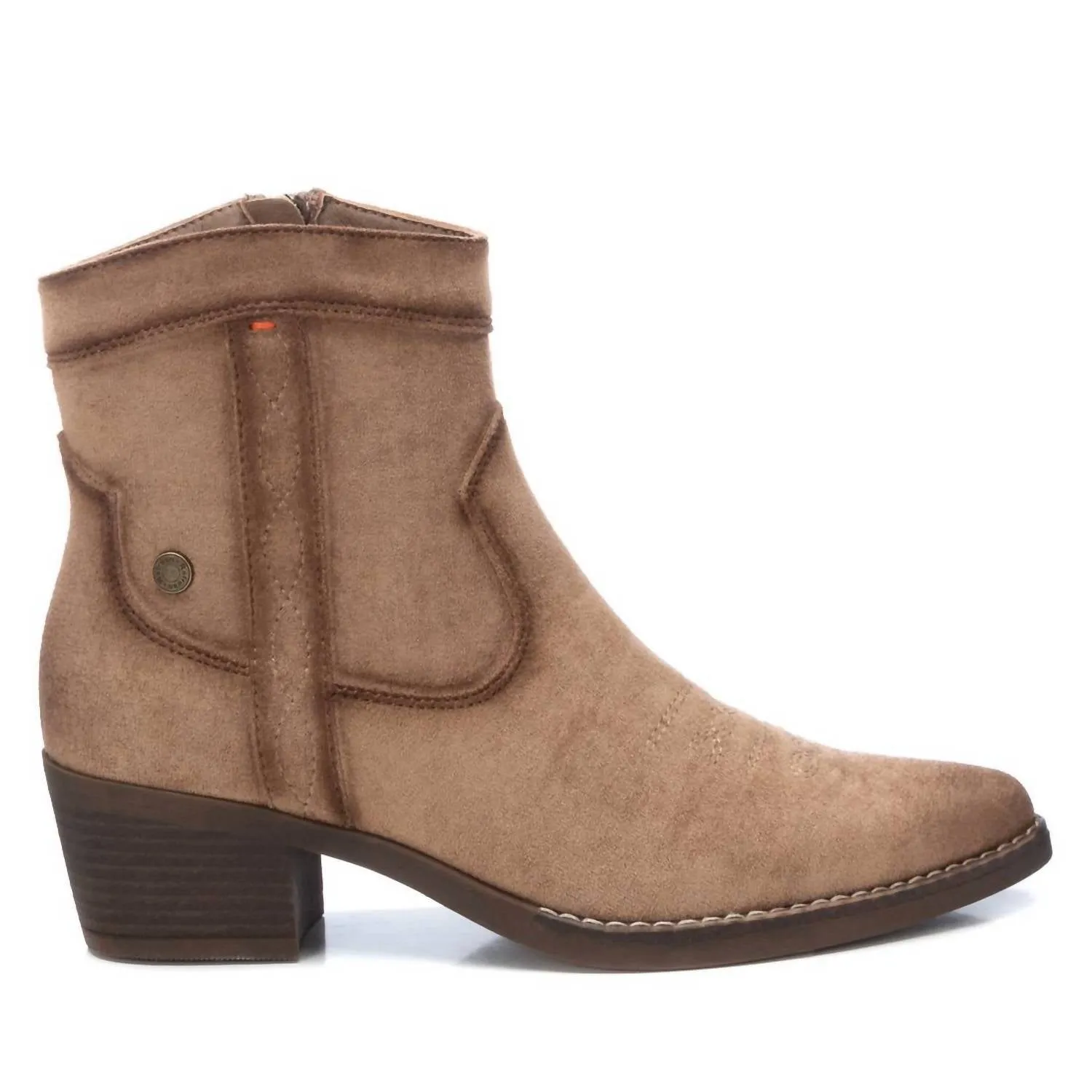 Women's Italian Western Booties In Light Brown Insulated Stylish Explorer