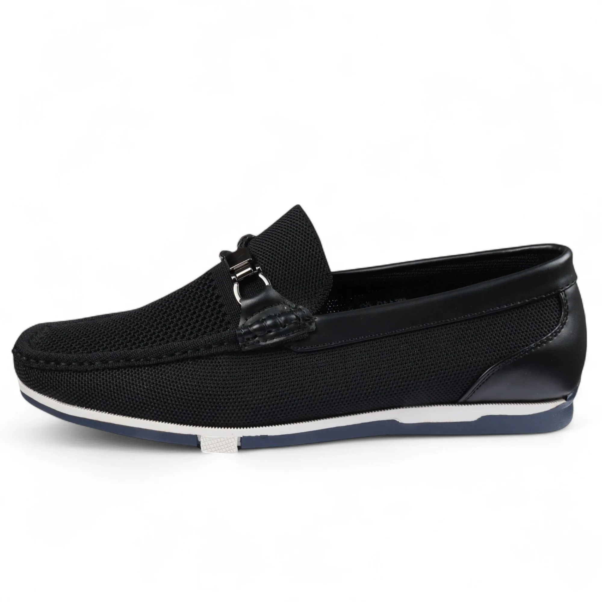 Slip Comfort Fit Men's Black Lightweight Mesh Slip-On Breathable Loafers