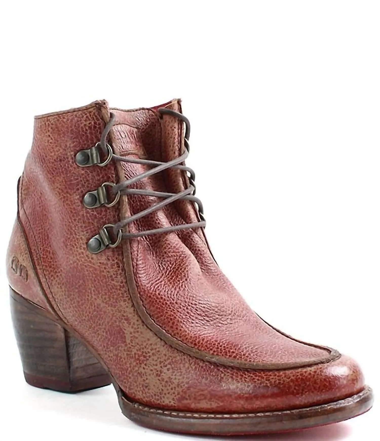 Shock Absorbing Urban Traveler Versatile Style Mage Lace-Up Leather Ankle Boots In Adobe Lux