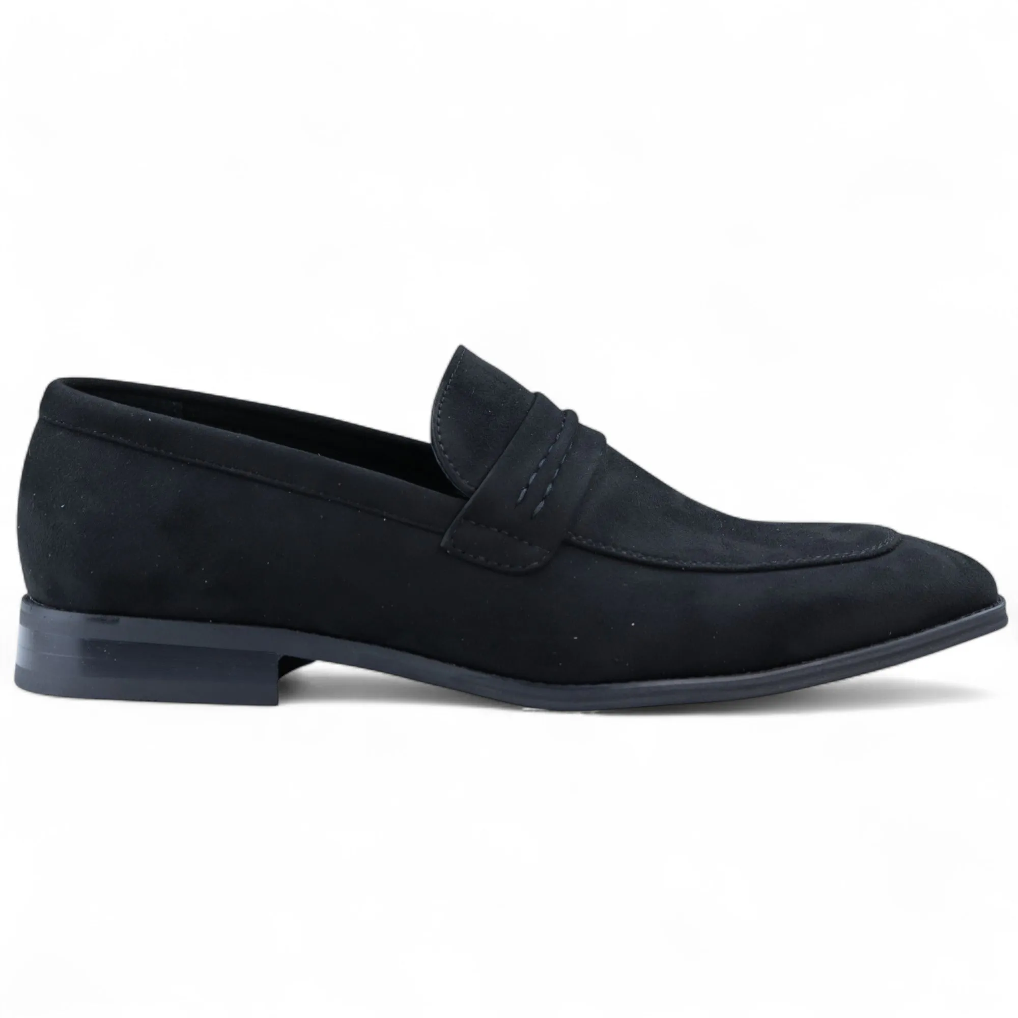 Comfy On The Go Men's Black Suede Moccasin Loafers Smart Slip-On Shoes