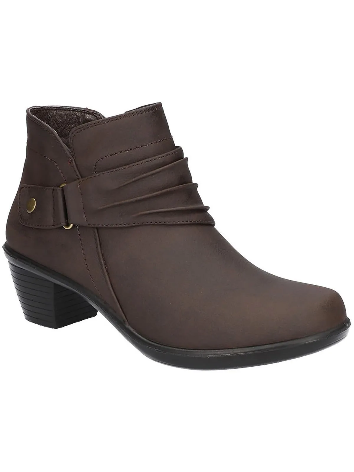 Everyday Pair Country Side Damita Womens Faux Leather Ruched Ankle Boots