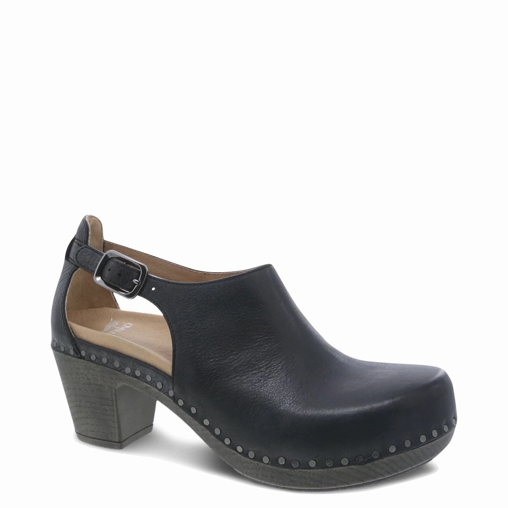 Dansko Women's Sassy Heeled Shoe in Black Cross Office
