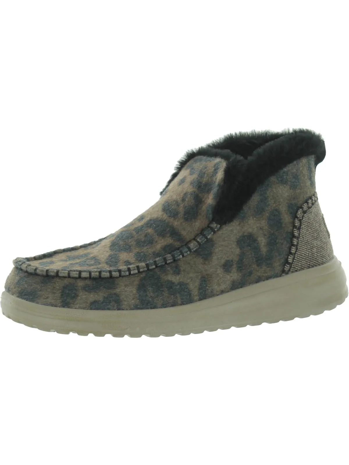 Denny Womens Lined Slip On Ankle Boots AntiOdor Tactile Grip Pattern