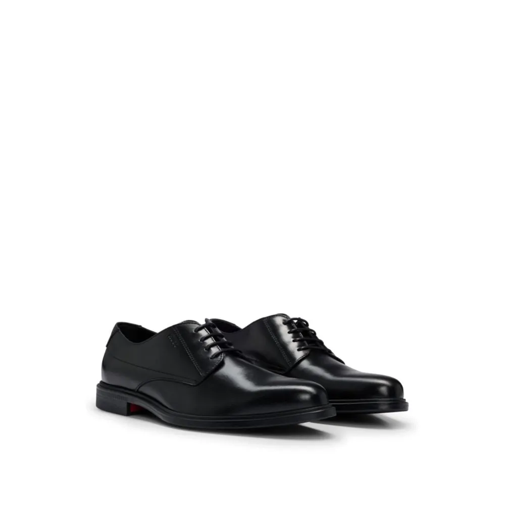 Derby shoes in nappa leather with embossed logo Fashion Forward Romantic Shade