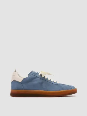 DESTINY 101 - Blue Leather and Suede Low Top Sneakers Impact Resistant Framework