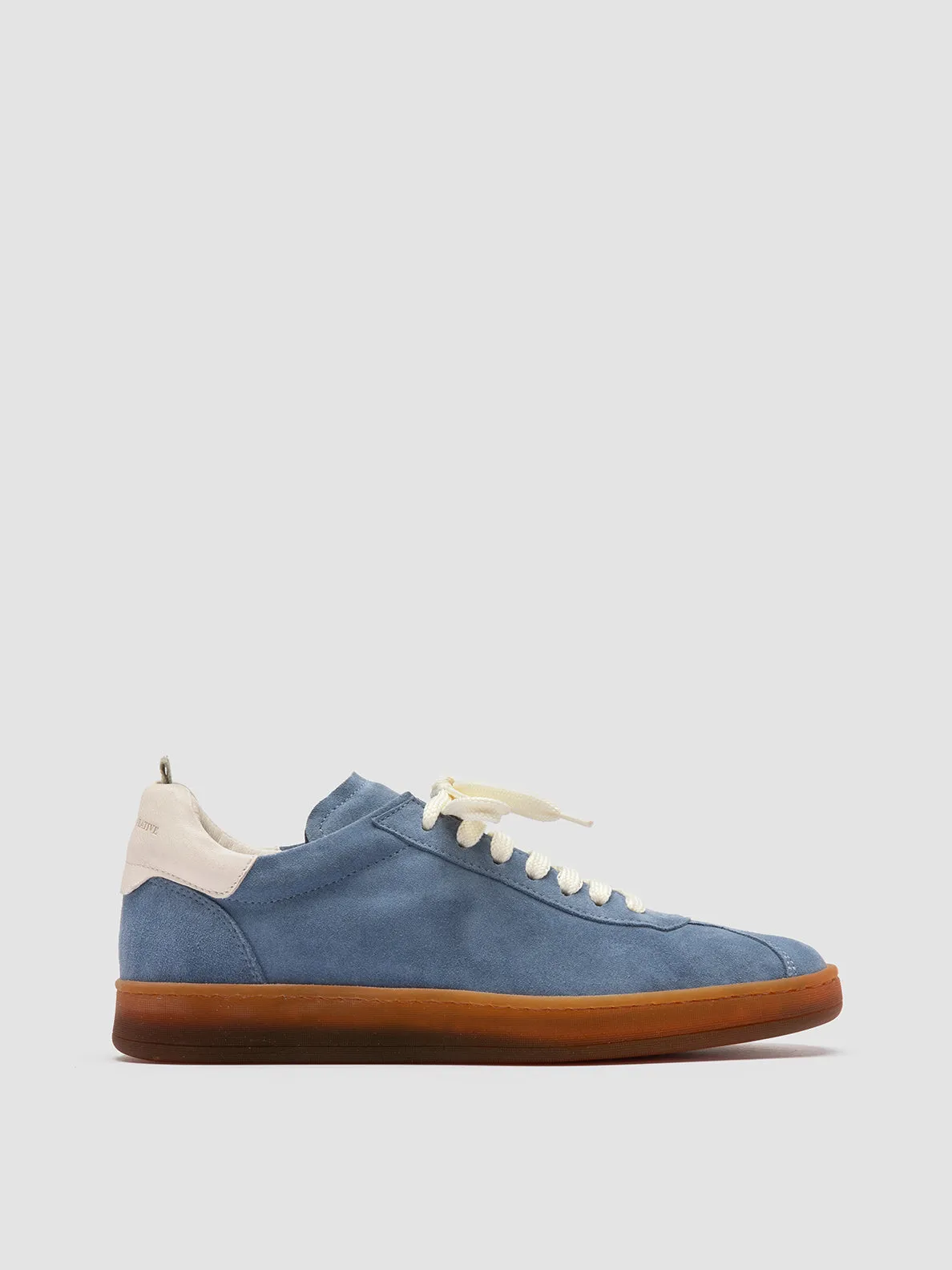 DESTINY 101 - Blue Leather and Suede Low Top Sneakers Impact Resistant Framework