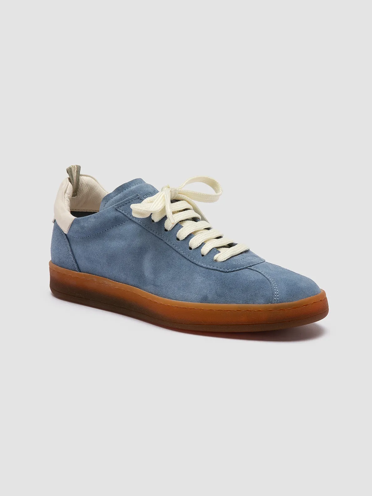 DESTINY 101 - Blue Leather and Suede Low Top Sneakers Smooth stride