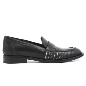Footbed Cushioned Slip On Diver Nero Loafer In Black