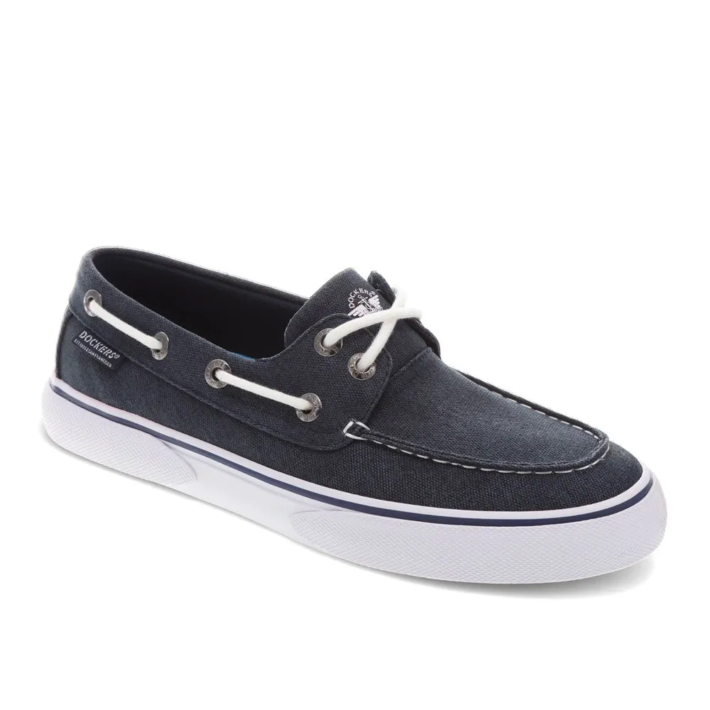 Dockers Mens Rowe Canvas Casual Lace Up Boat Shoe Active On The Go Slip In Walk Fit