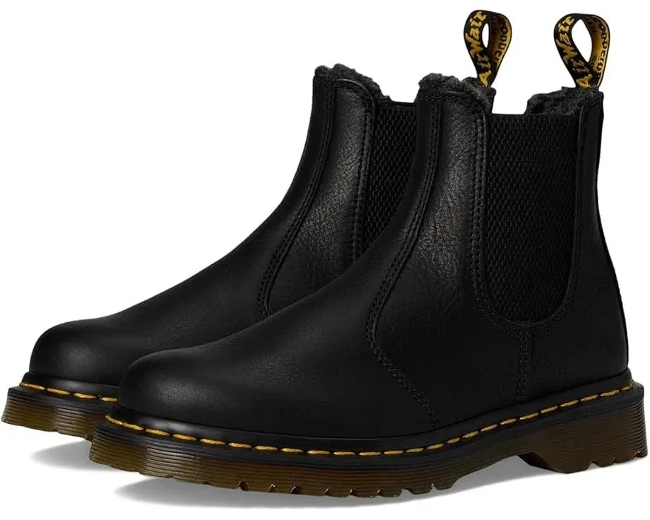 Dr. Martens 2976 Warmwair Boot Men's  Black Grizzly Leather Chelsea JOBB1548 Hard Ground
