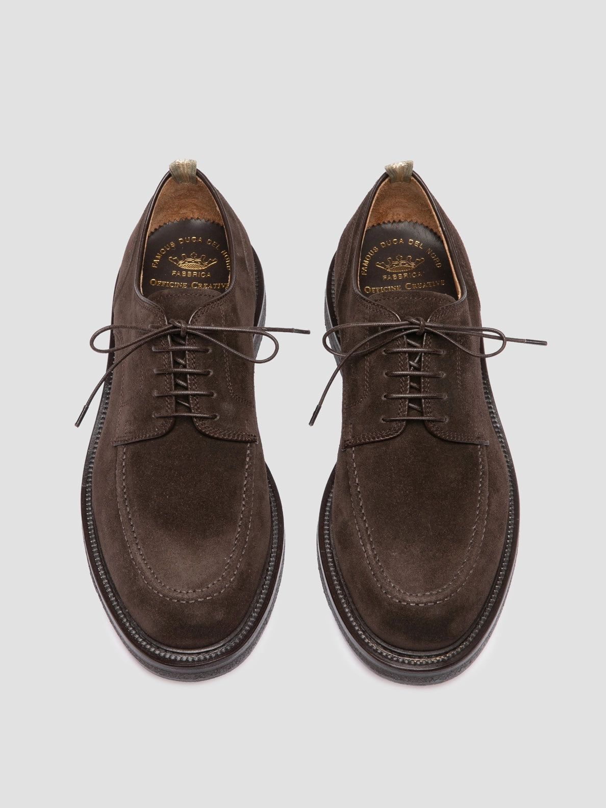 Foot alignment ASTON CREPE 003 - Dark Brown Suede Derby Shoes
