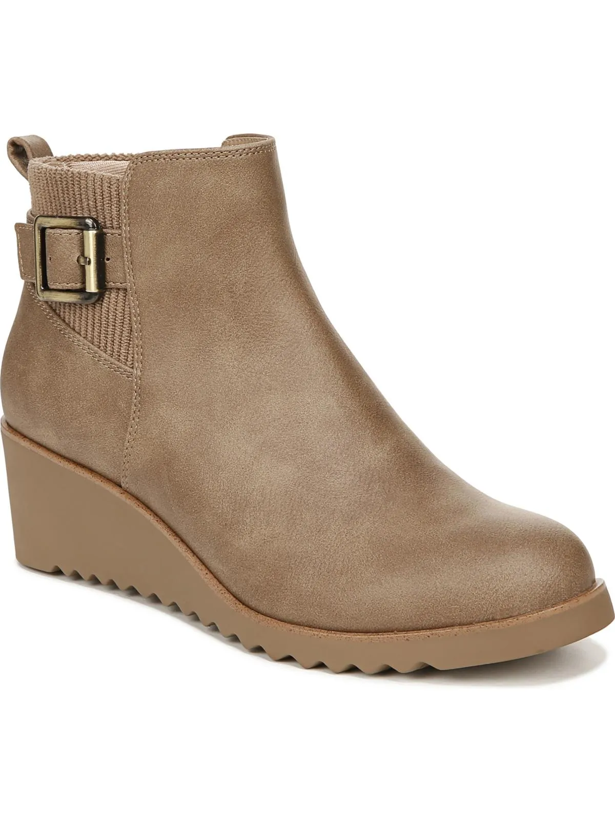 Zayne Womens Faux Leather Comfort Booties ZipUp Industrial Site