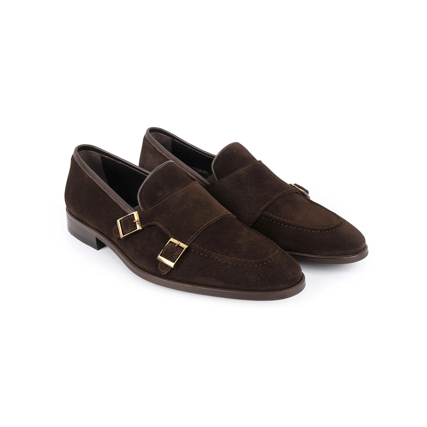 Elmaton Double Monk Loafers Power Shade Breathable Leather Construction