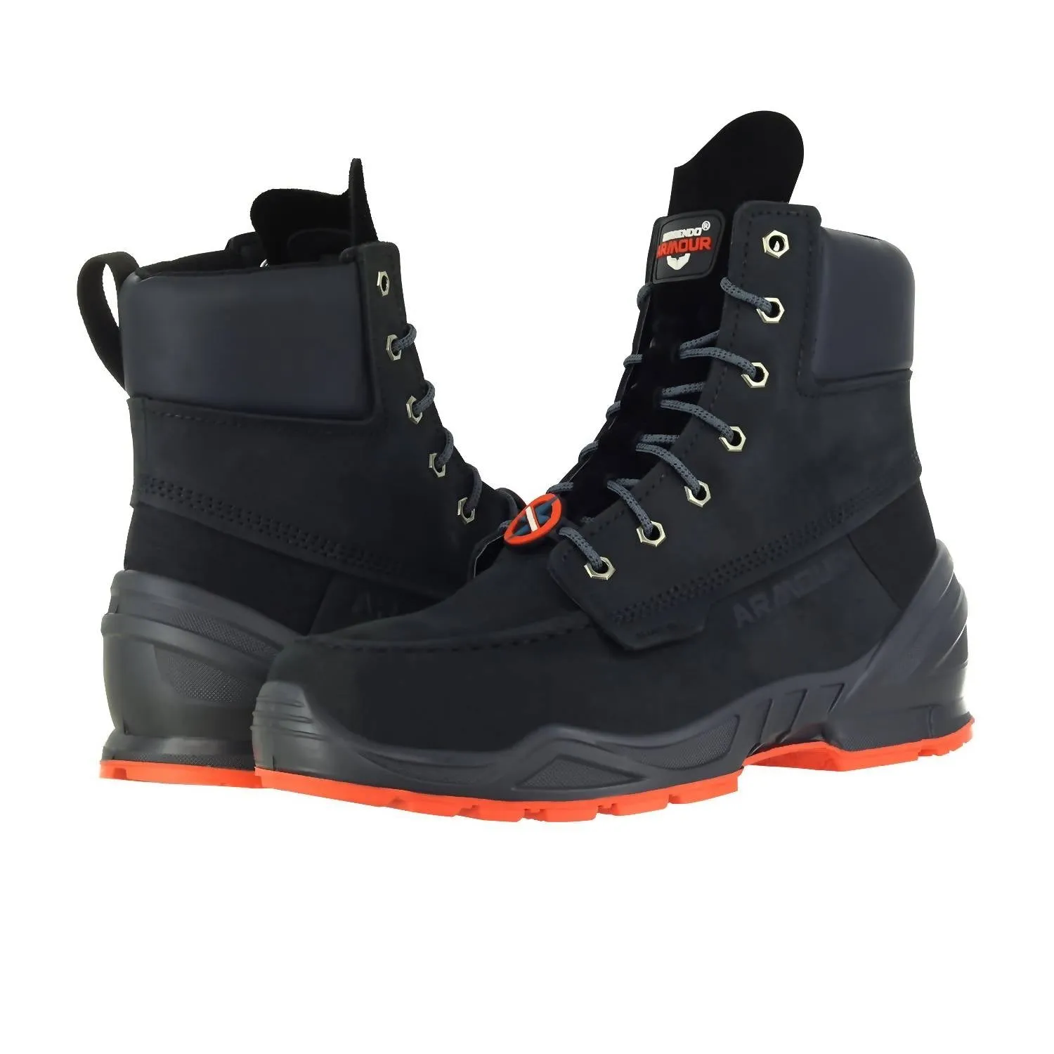 Zip Edge Shock-absorbing Men's Moc Toe Work Boots 8?? In Black