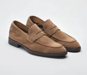 Men's Sc524 Velour Farro Loafers In Brown Slip On Ease Step In Comfort