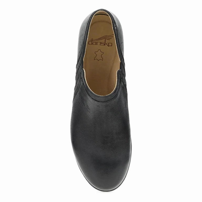 Balance Comfort Cushioned Insole Dansko Women's Cheryl Shootie in Black Burnished Nubuck