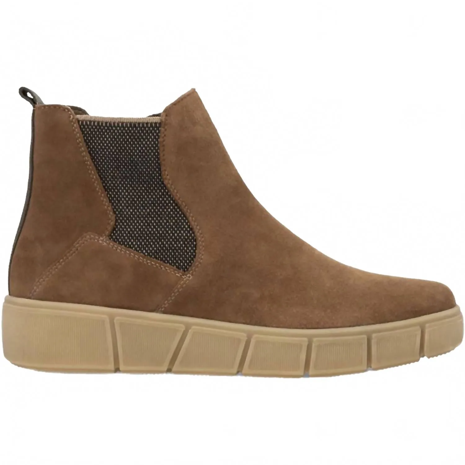 Roll Up Breath Flow Women's Leather Boots In Wood/schwarz/braun