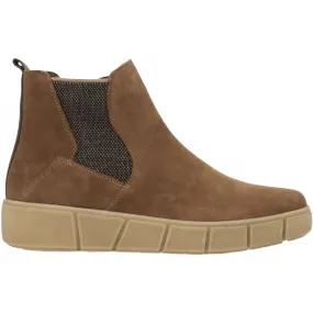 Roll Up Breath Flow Women's Leather Boots In Wood/schwarz/braun