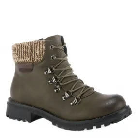 Wine Rich Double Stitched Seams Women's Clarris Boots In Olive