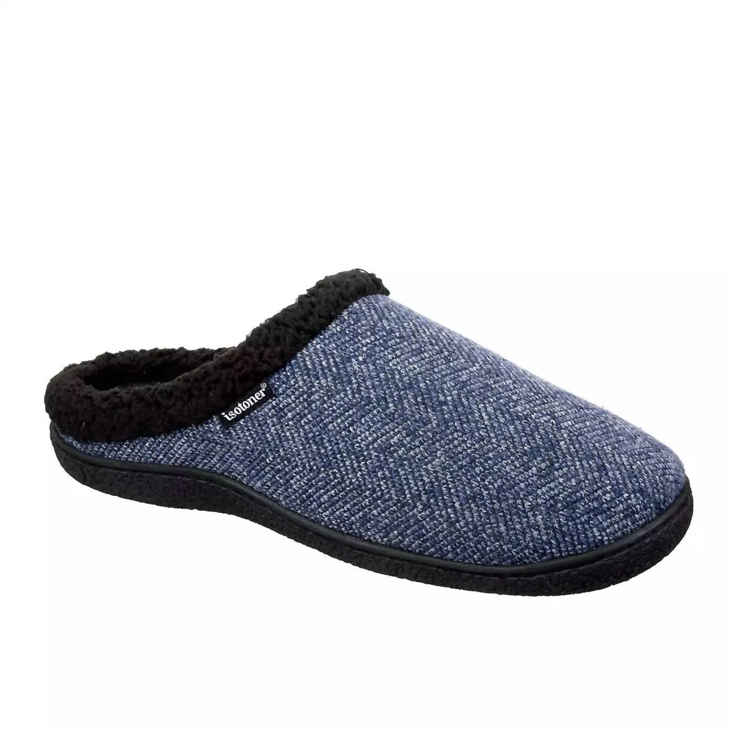 Flex Comfort Breathable Ease Men's Herringbone Harvey Comfort Slipper In Navy