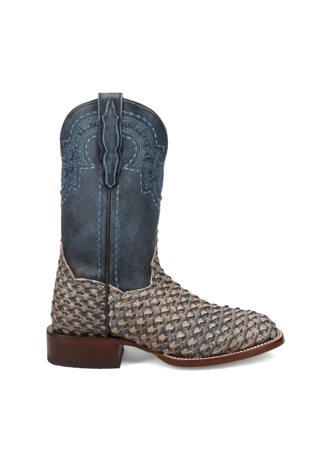 Women's Indy Weave Cowgirl Certified Boot In Blue Quick Drying Urban Commute Hard wearing