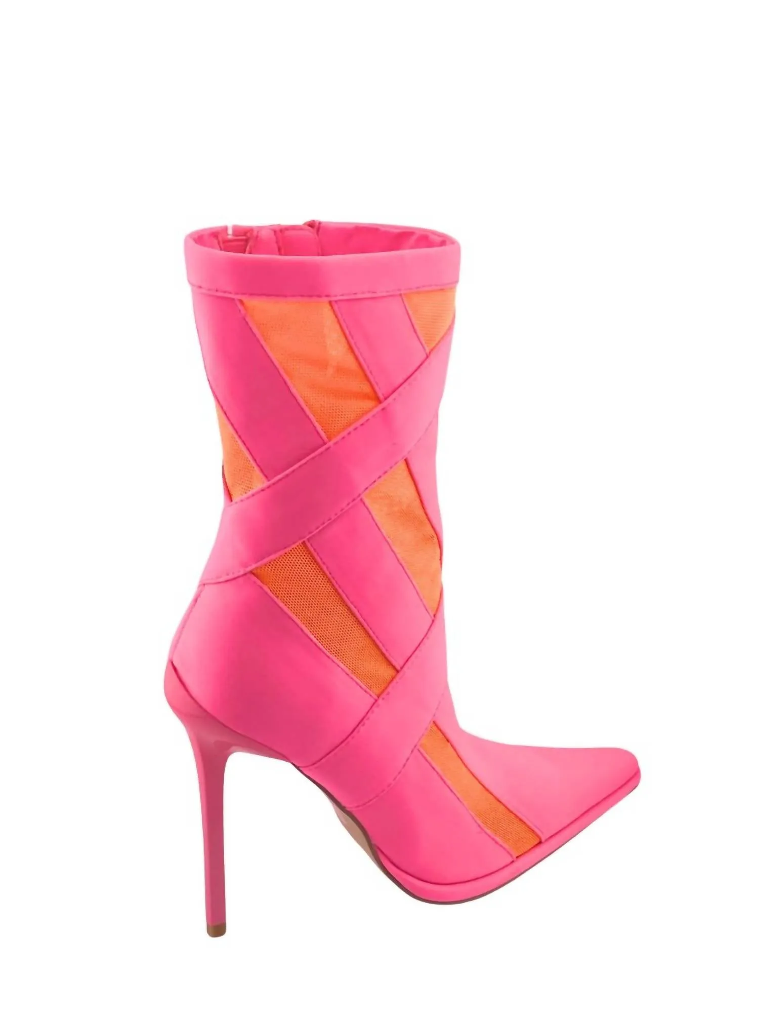 Stripes Stilleto Heeled Boot In Pink Comfortable Experience