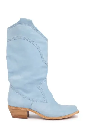 Women's Britta Chic Cowboy Boots In Sky Velour Waterproof Mountain Climber