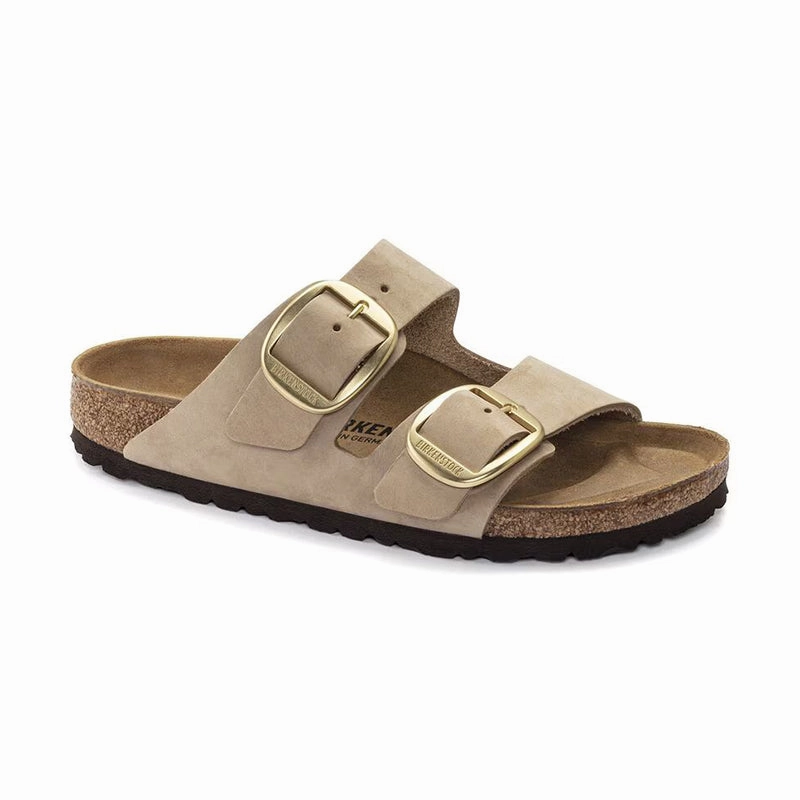 Anti Microbial Insole Women's Arizona Big Buckle Narrow Sandcastle Nubuck