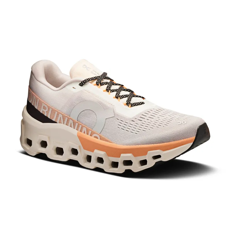 Women's Cloudmonster 2 Ivory/Tangerine flexible shoe aspects Ankle hug