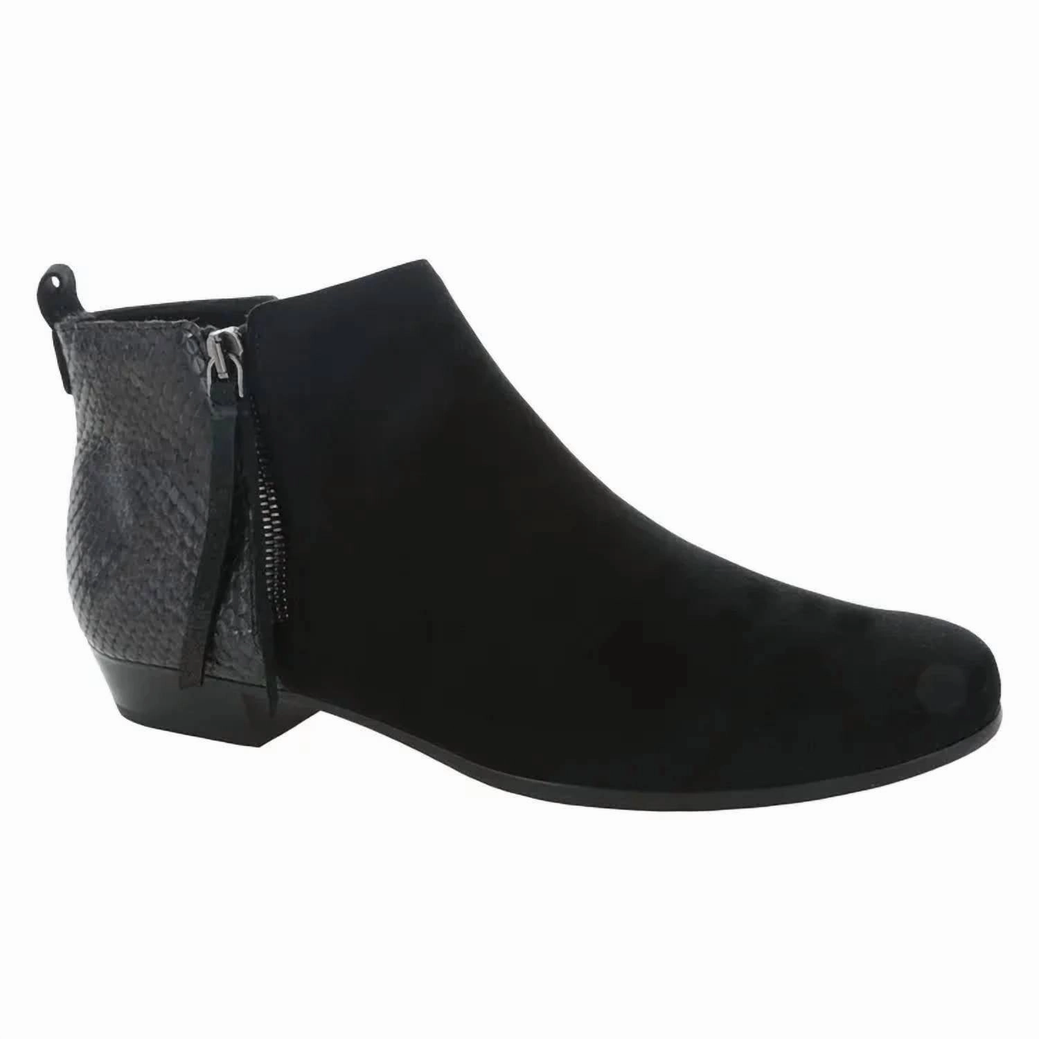 Women's Lexi Ii Booties In Black Suede/python Airy Feel Lightweight Material