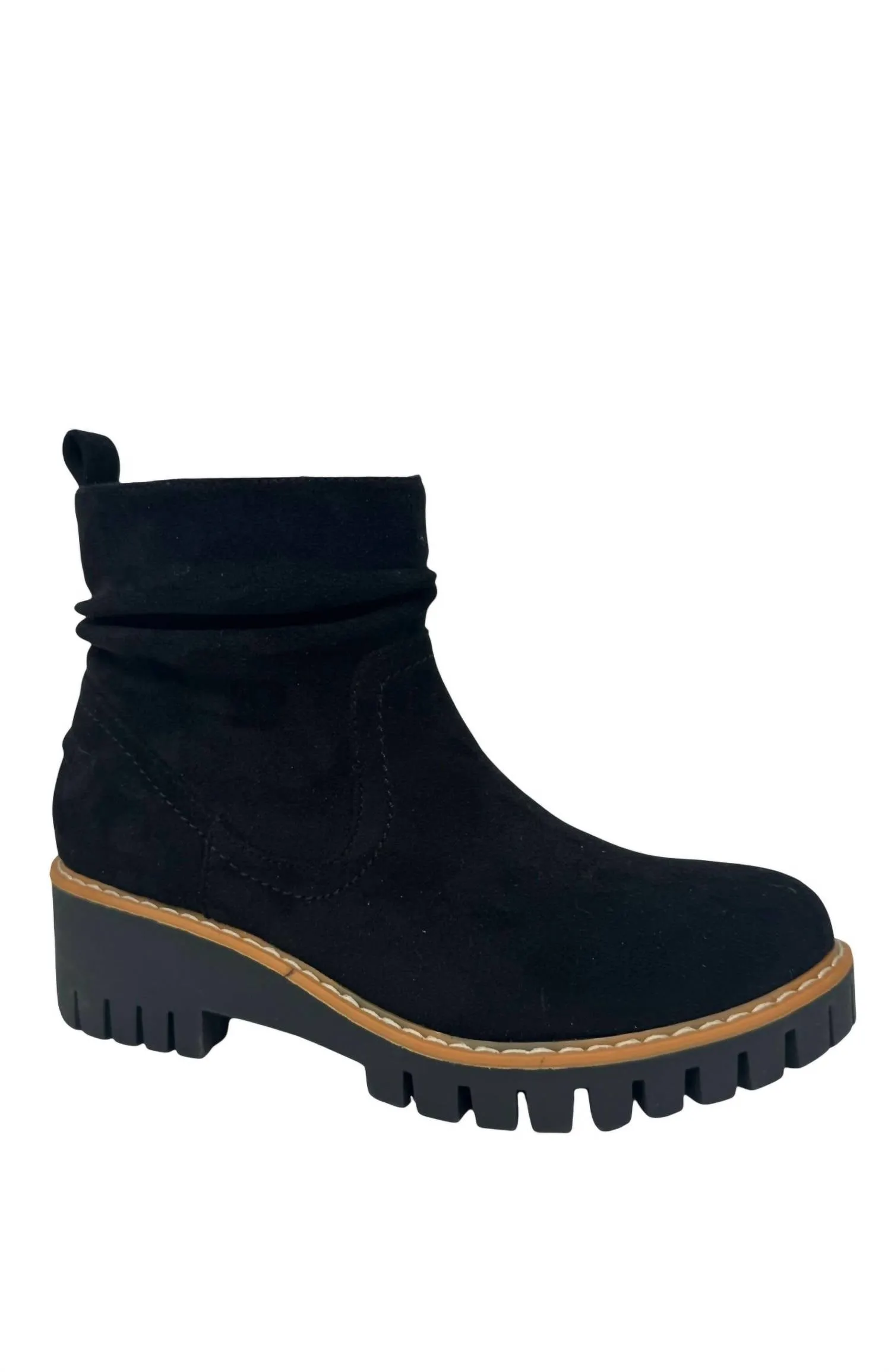 Suede Feel Comfort Ankle Support Women's Dashing Bootie In Black