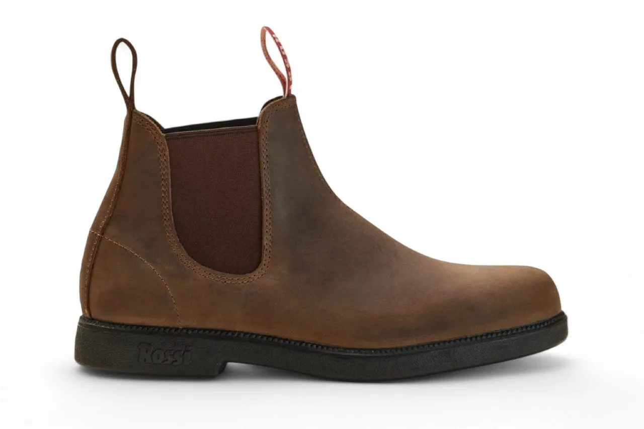 High Performance Rossi 607 Booma Rustic Brown Leather Chelsea Boots