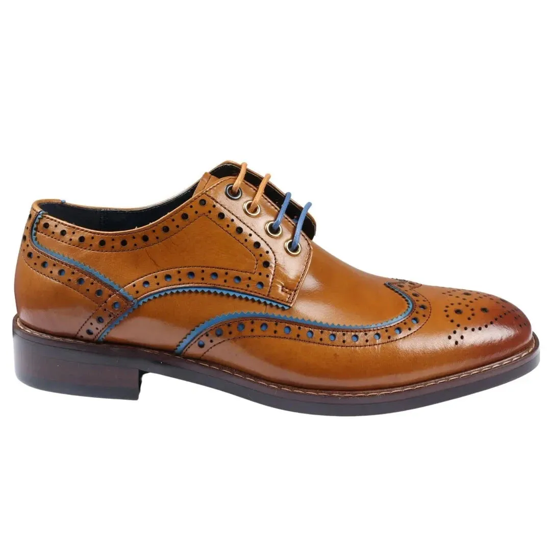 Ankle Support Simon Brogue Leather Shoes