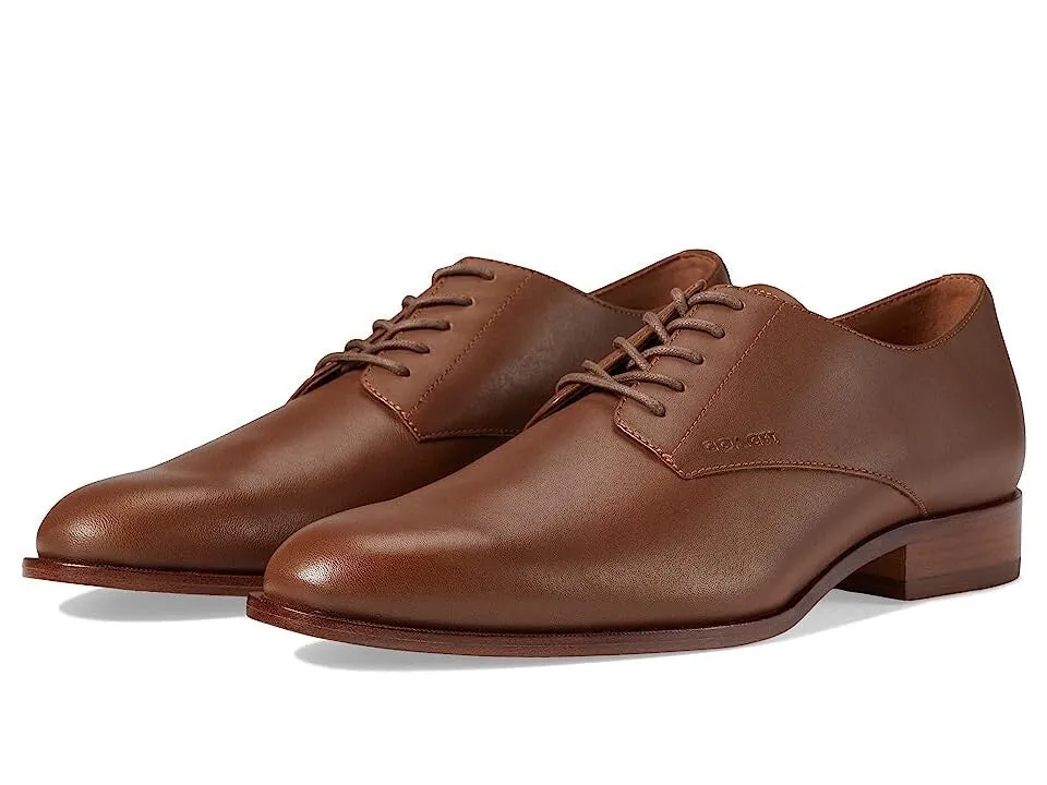 Timeless Footwear Coach Sculpt C Derby Oxford Mens Brown Leather Almond Toe Dress Shoes ZPO3984