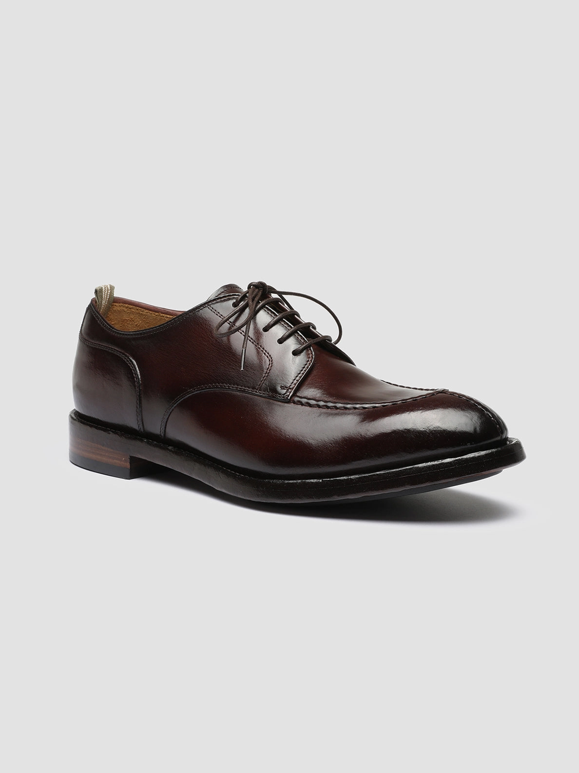 Premium Material TEMPLE 005 - Burgundy Leather Derby Shoes