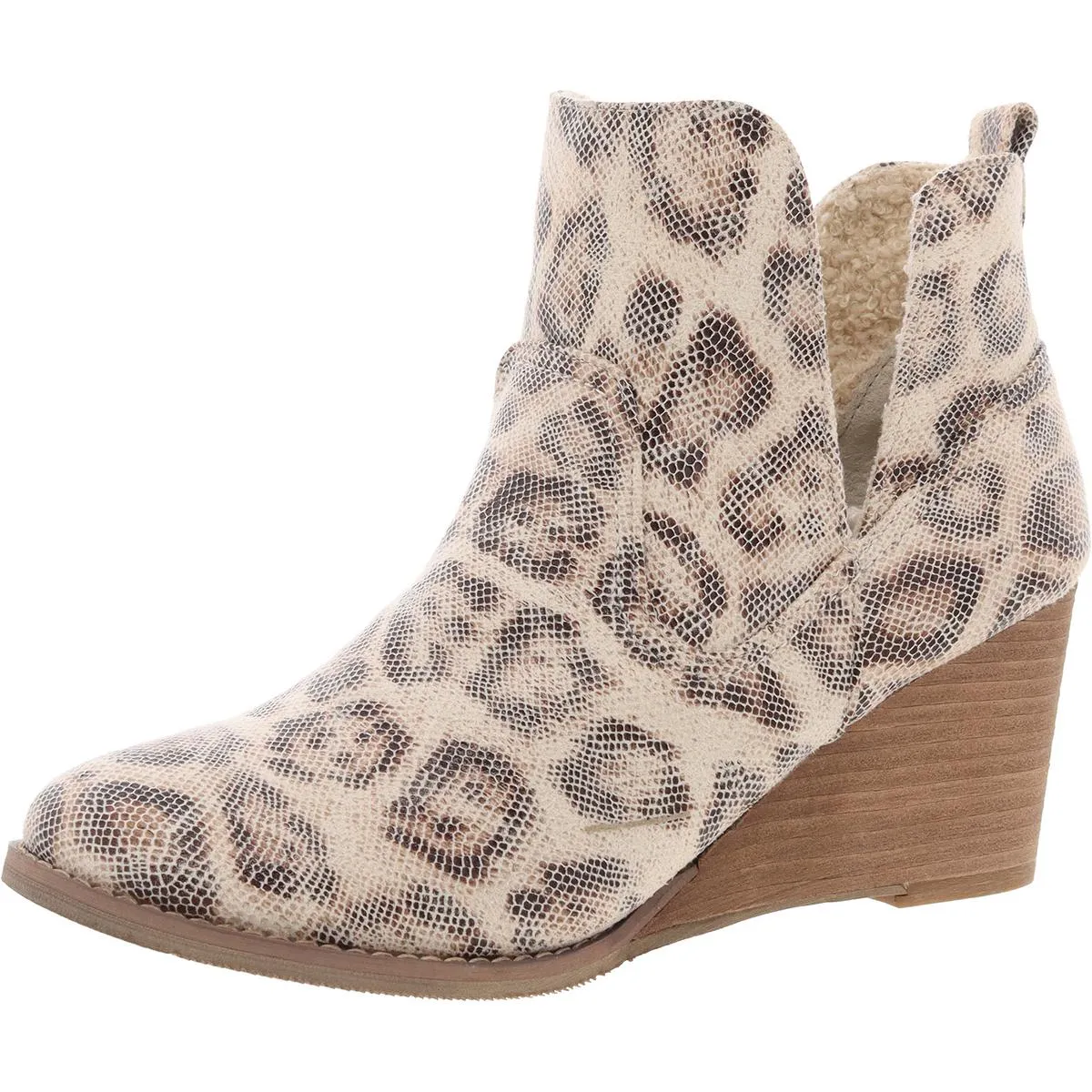 Pull Tab Easy on Ember Womens Faux Suede Heels Ankle Boots