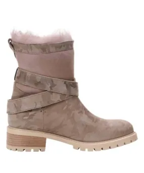 Shock Absorber Comfortable Support Emilina Weatherproof Shearling Moto Boot In Blush Camo