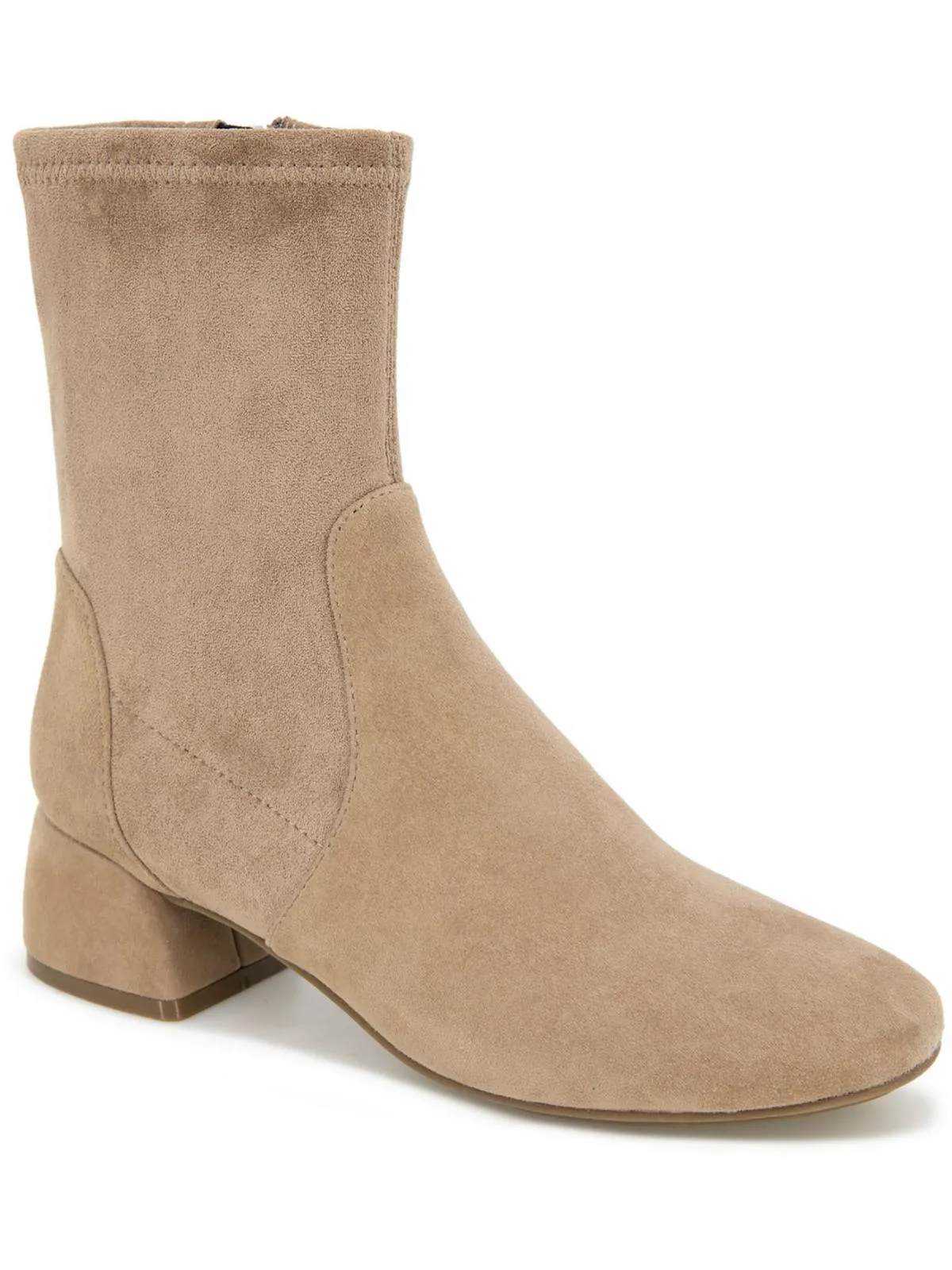 Emily Womens Suede Block Heel Booties Buckle Shine