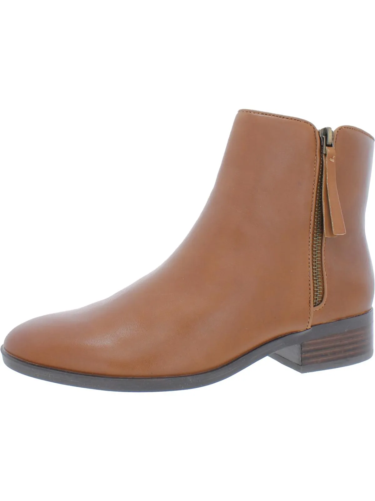 Ventilation Perforations Cushioned Robyn Womens Zipper Block Heel Ankle Boots