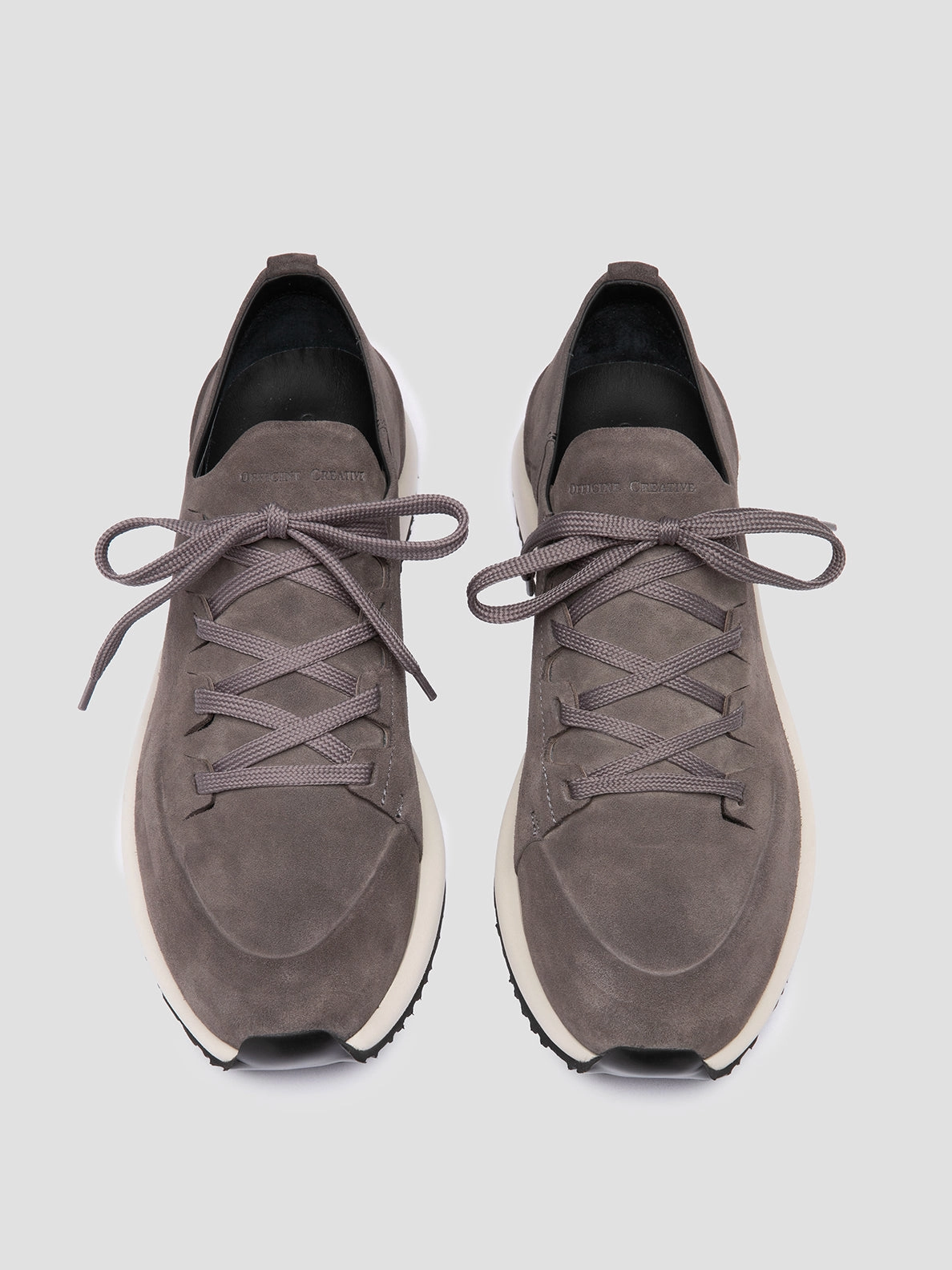 ENTIRE 001 - Grey Suede Low Top Sneakers Lace   Up High Endurance
