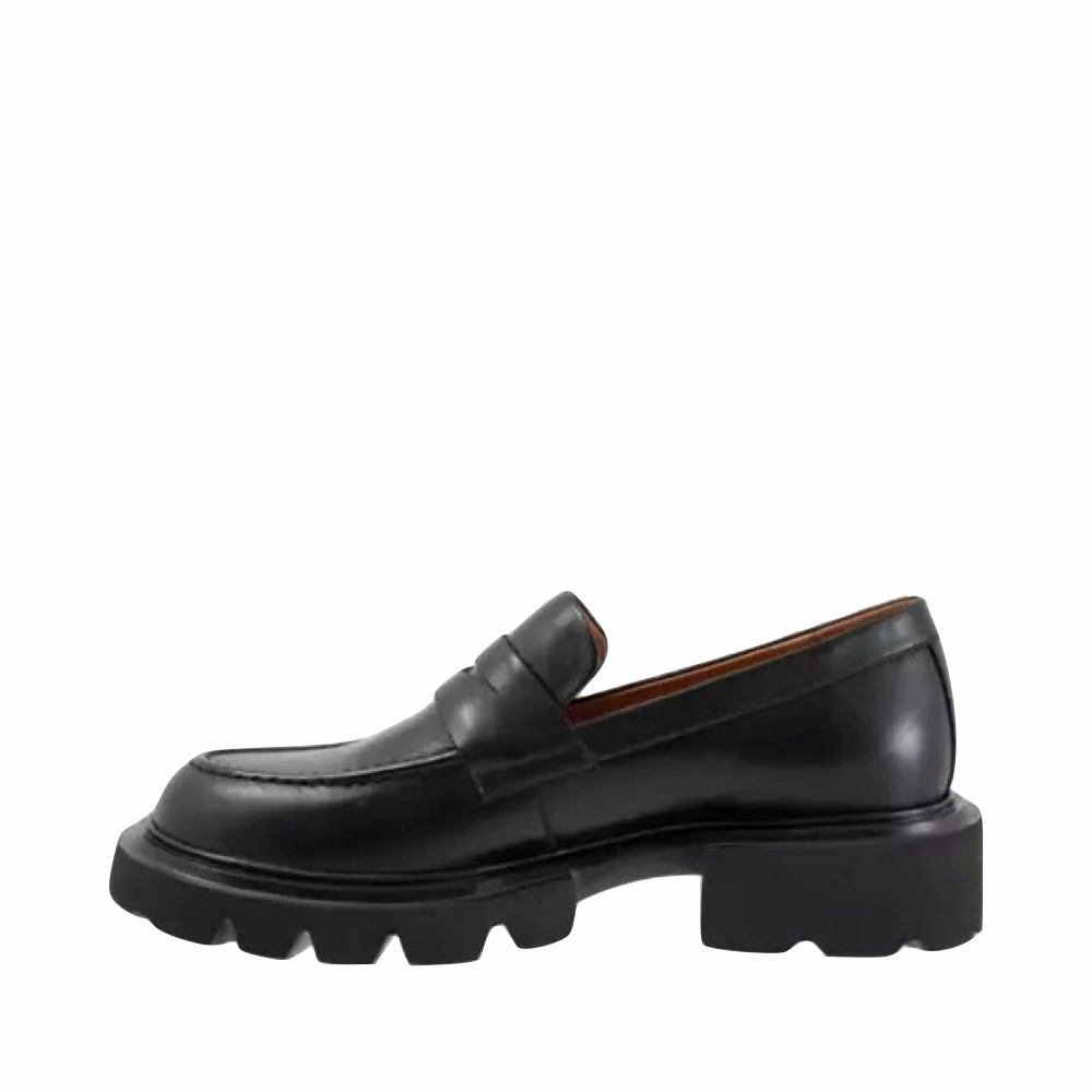 EOS Footwear Women's Ade Penny Leather Loafer in Black Forever Sharp Stable Movement
